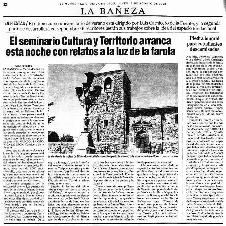 LA CRÓNICA DE LEÓN: Cultura y promoción de la Cultura.