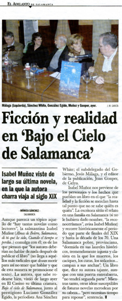 EL ADELANTO DE SALAMANCA: Ficción y realidad, por Mónica Sánchez.