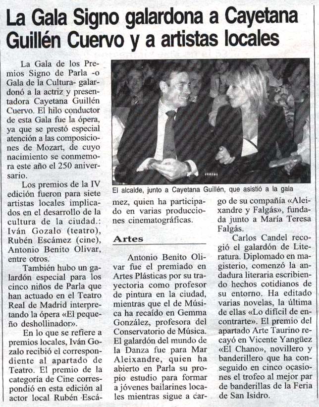 CELYA PRESS: Carlos Candel, en la Gala Signo.