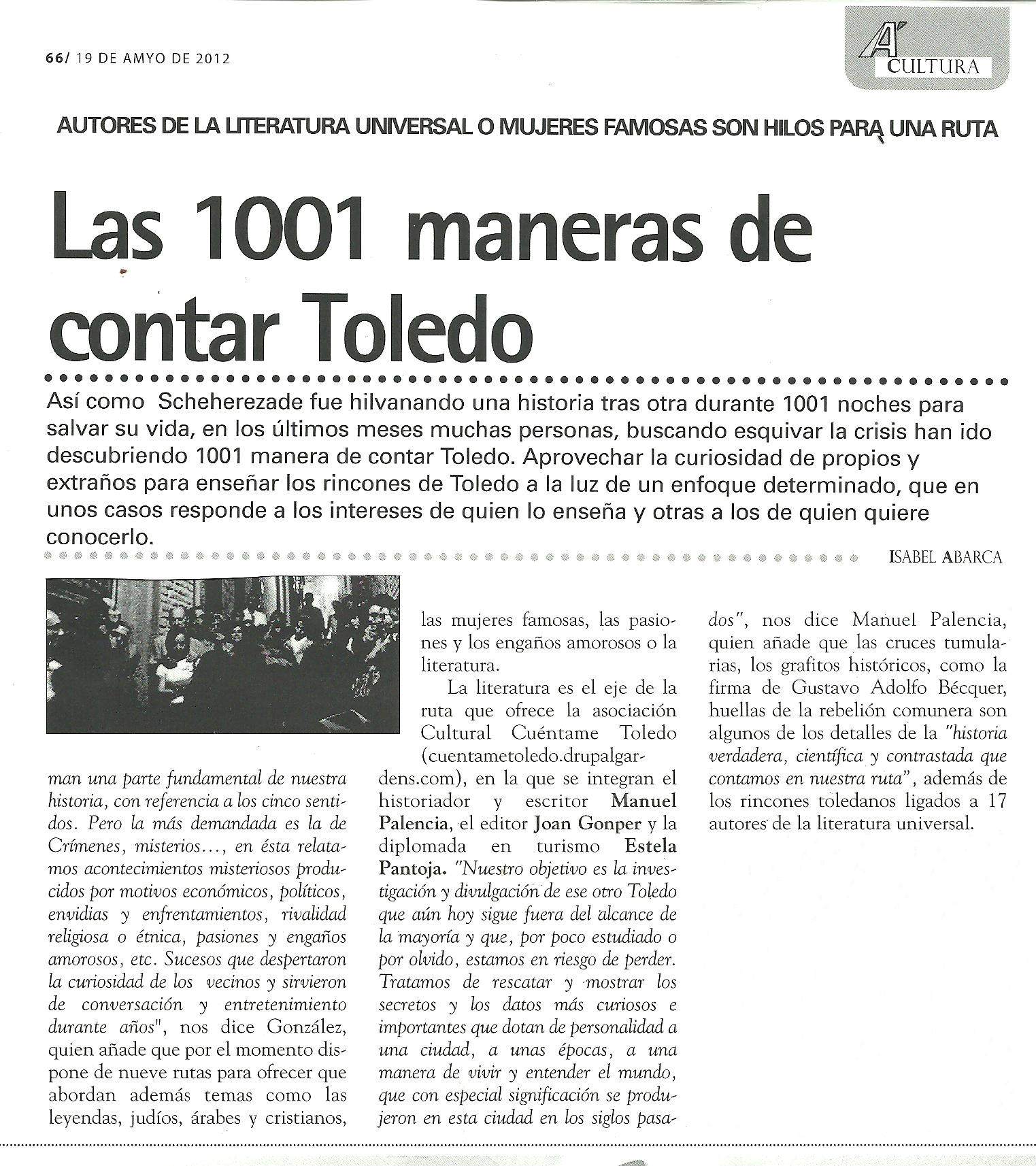 AQUÍ, revista
: 'Cuéntame Toledo', por Isabel Abarca.
