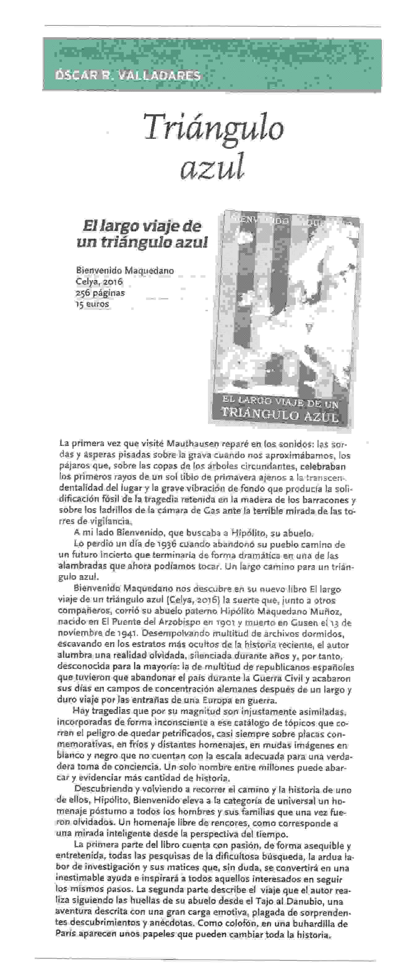 LA TRIBUNA
: Triángulo azul, por Óscar R. Valladares.
