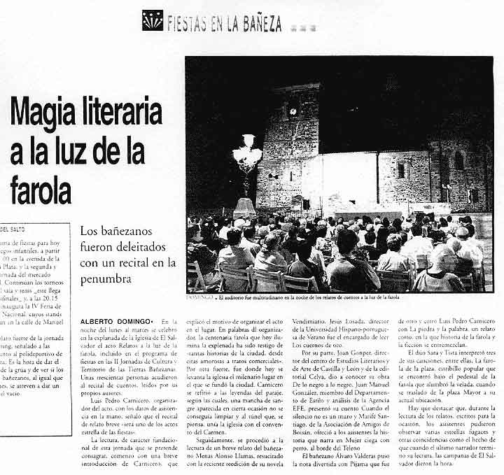 DIARIO DE LEÓN: Relatos en La Bañeza.