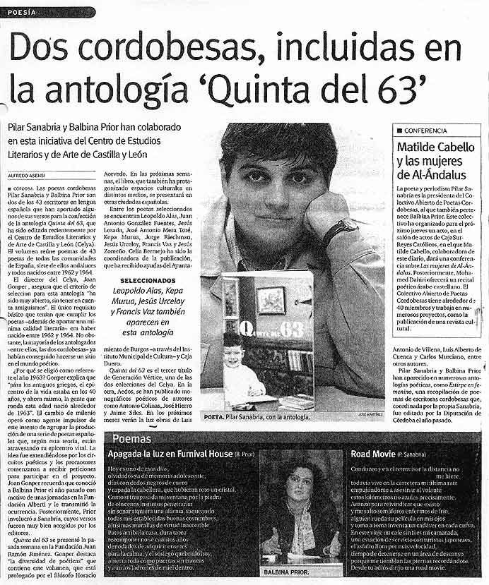 EL DÍA DE CÓRDOBA: La [Quinta del 63], por Alfredo Asensi.