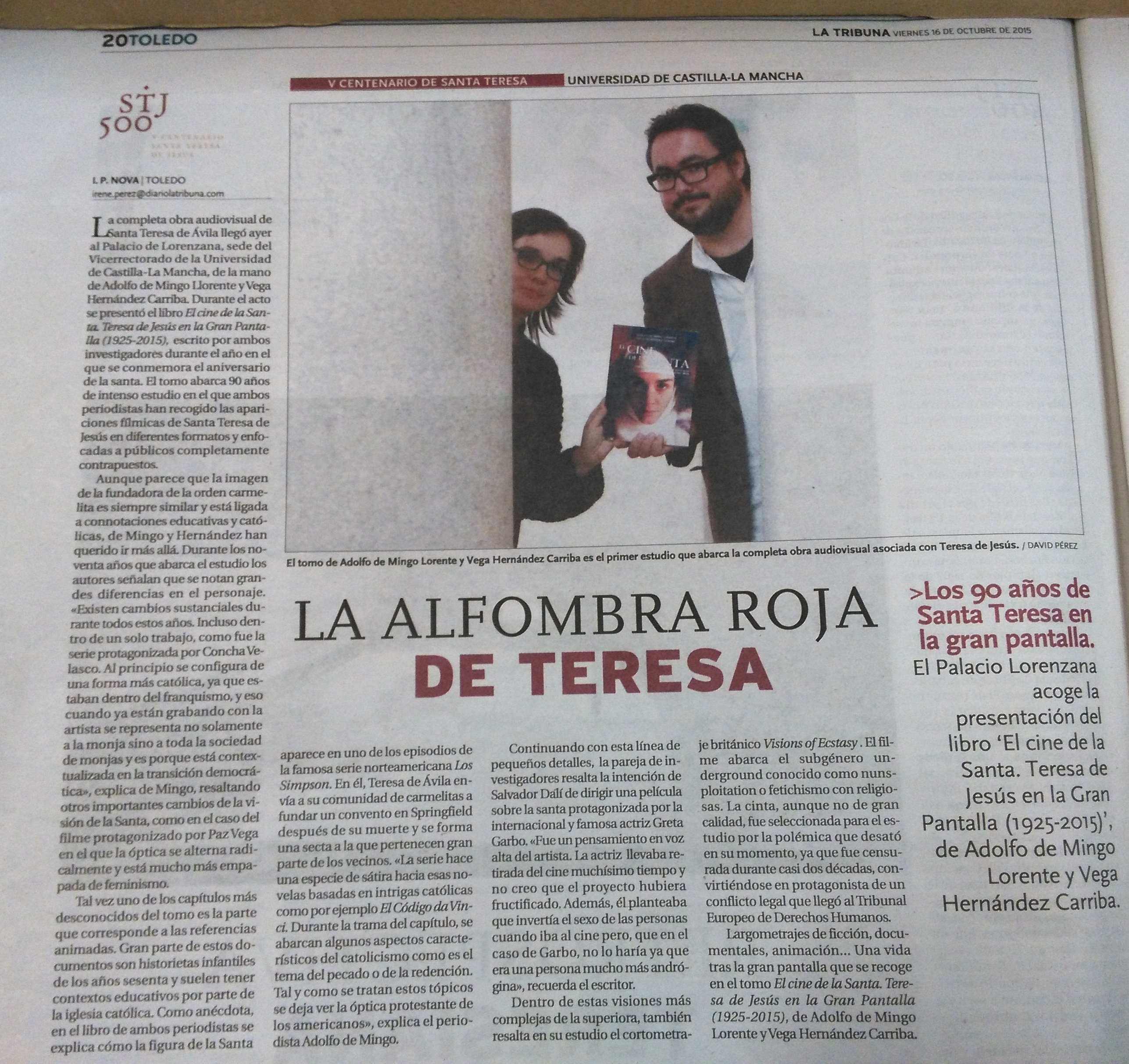 LA TRIBUNA DE TOLEDO: La alfombra roja de Teresa, por L. P. Novoa