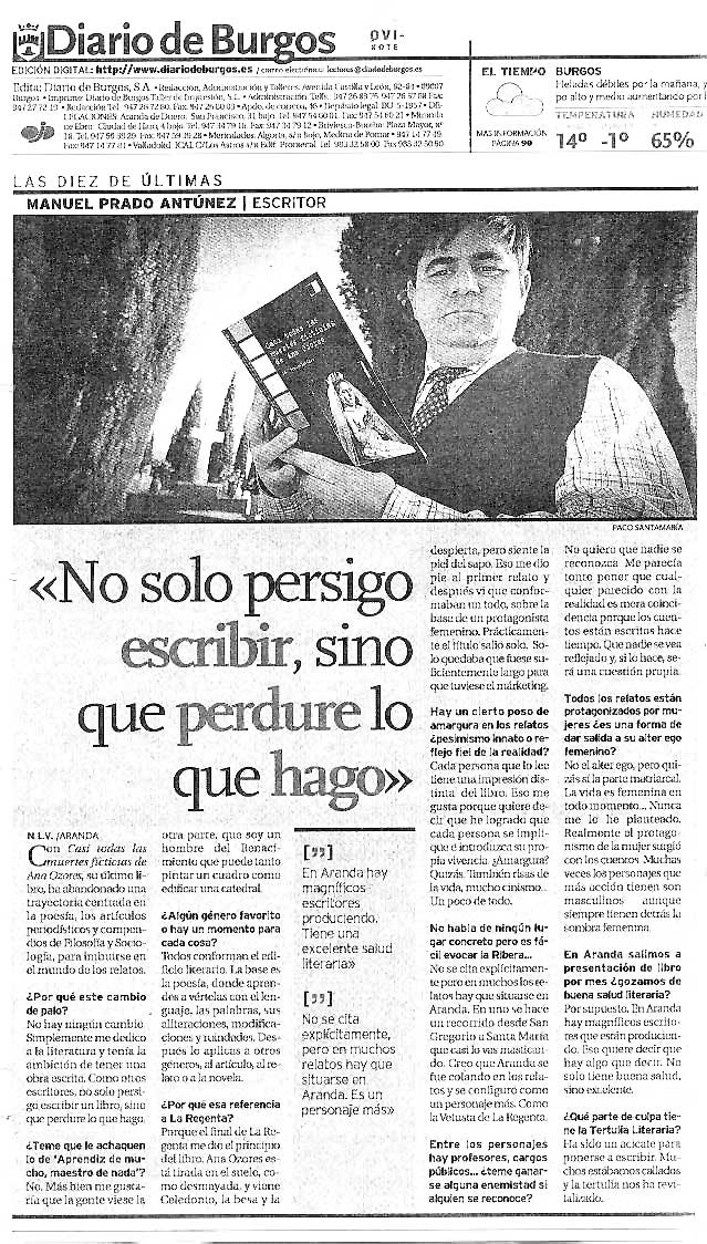DIARIO DE BURGOS: Prado Antúnez, autor de 