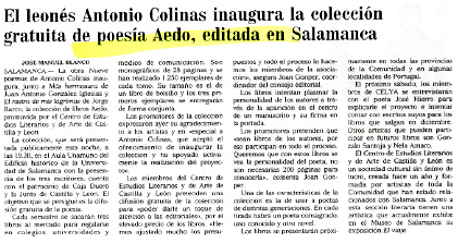 EL MUNDO: Colinas inaugura la Colección Aedo.