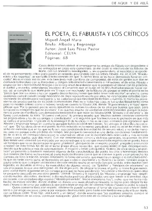 REVISTA FÁBULA: Sobre [Albada y engranaje], de José Luis Pérez Pastor.