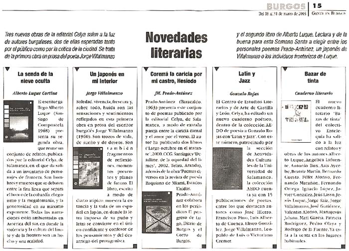 GENTE EN BURGOS: Editoriales y escritores en Burgos.