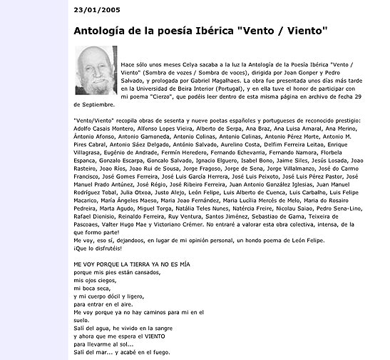 BL. ANTONIO PÉREZ MORTE: VIENTO, SOMBRA DE VOCES, por Antonio Pérez Morte.